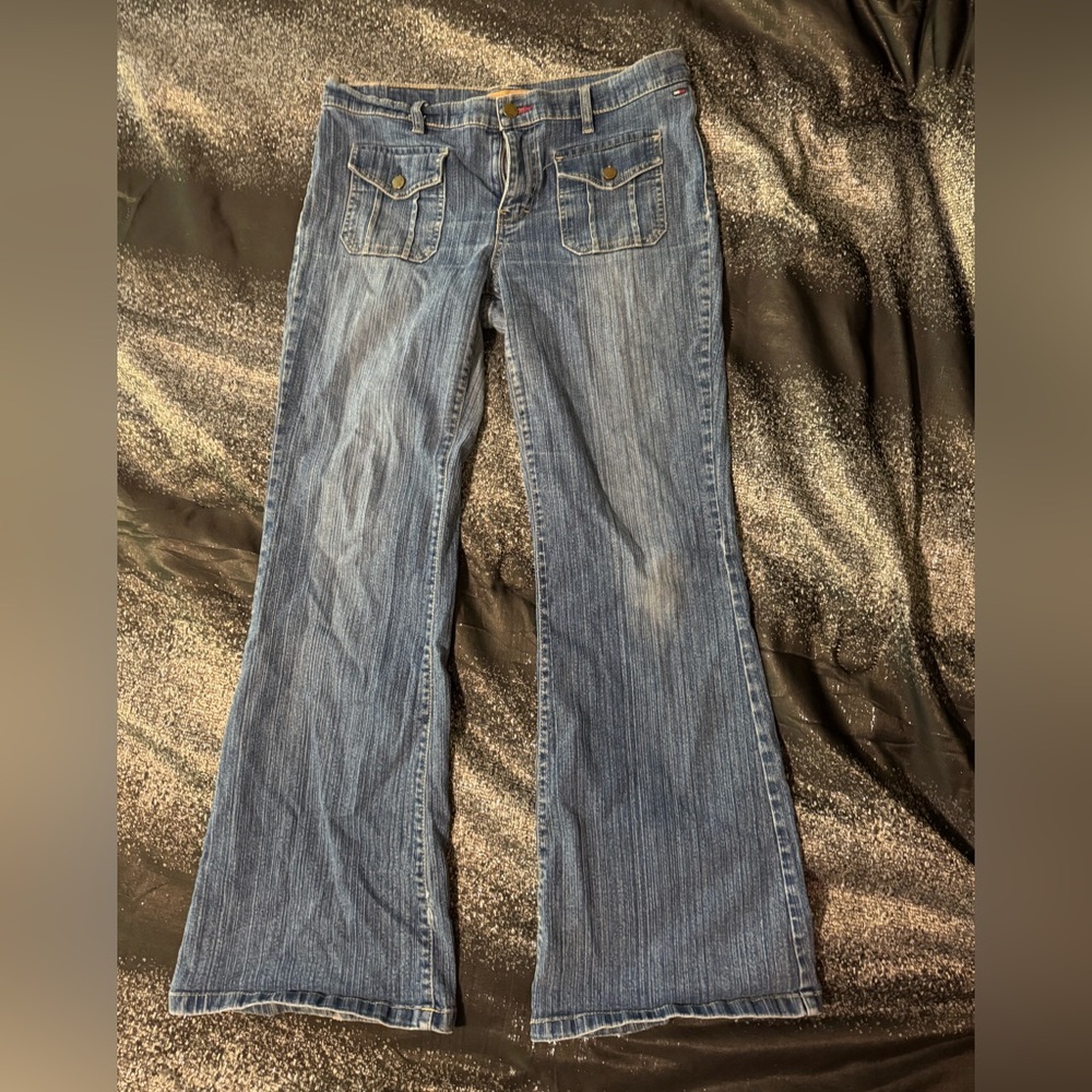 Tommy Hilfiger Blue Flare Wide Leg Jeans
